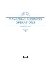 Operations Management Assignment Updated Docx MANAGING BUSINESS