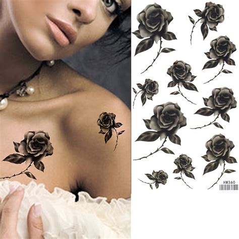 K Nig Pferd Schwarz Grau Rose Blumen Schmetterling Arm Tattoo Rmel