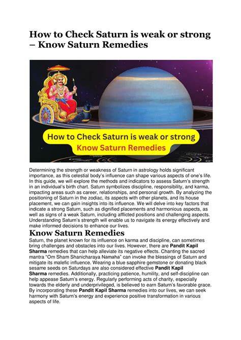 Ppt How To Check Saturn Is Weak Or Strong Powerpoint Presentation