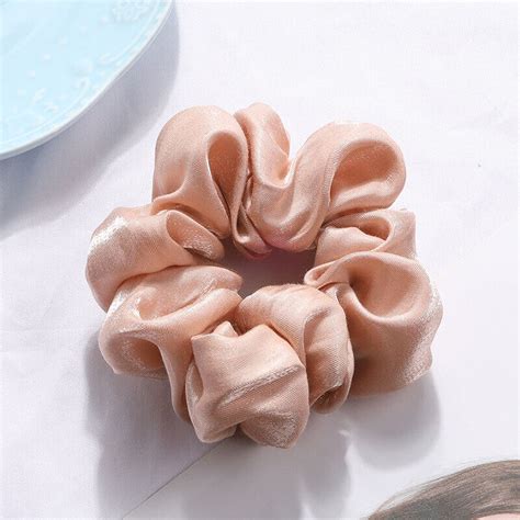 Silky Bright Satin Scrunchies Solid Color Hair Rope Elastic Ponytail