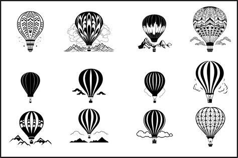 Hot Air Balloon Vector Silhouettehot Air Graphic By Creativelab19