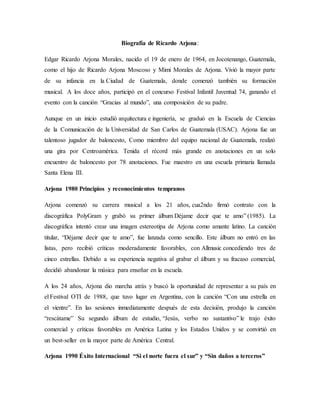 Biograf A De Arjona Pdf Descarga Gratuita