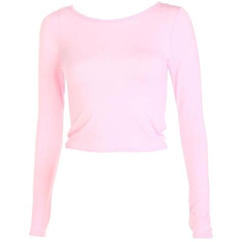 Pink Long Sleeve Crop Top Pink Long Sleeve Crop Top Long Sleeve Crop