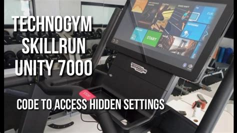 How to access hidden settings - TECHNOGYM Skillrun unity 7000 #Technogym #skillrun - YouTube