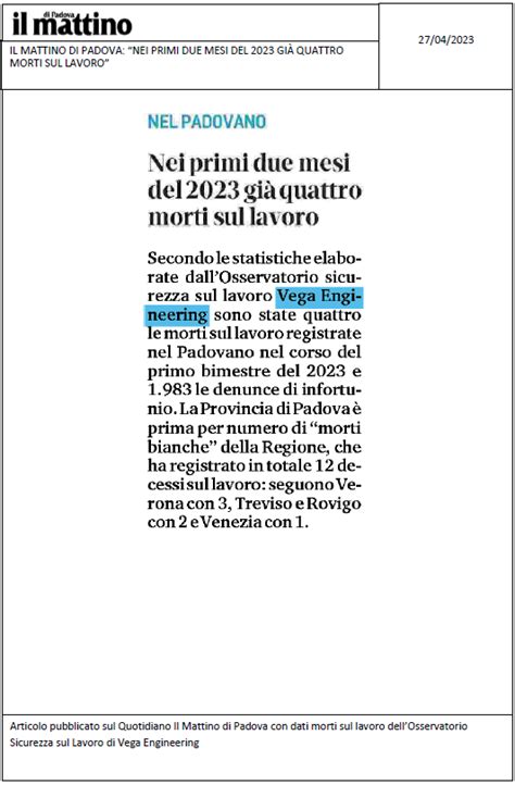 IL MATTINO DI PADOVA Nei primi due mesi del 2023 già quattro morti