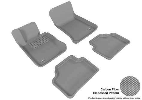 3d Maxpider L1bm01701501 Floor Mat Set Gray Carbon Fiber Texture Rubber Front And Rear Bmw