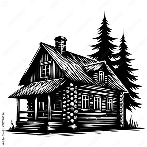 Log Cabin Log Cabin Mountain House House Woods Rustic Cabin House