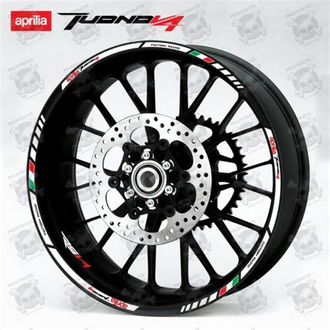 Aprilia Tuono V4 3 Way Wheel Decals Rim Stripes 12 Pcs Laminated Full