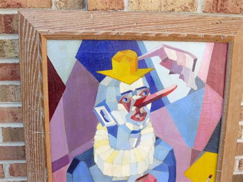 Colorful Cubist Clown Painting