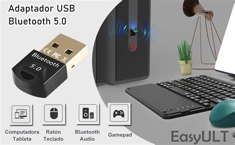 EasyULT Adaptador USB De Bluetooth 5 0 Bluetooth USB Dongle Transmisor