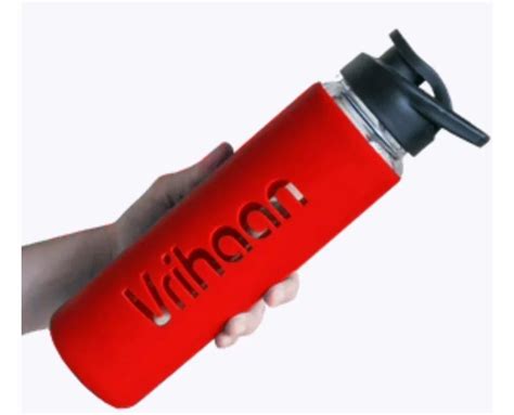 Red Personalized Glass Bottle With Silicone Sleeve Stylish Water Bottle 750 Ml At Rs 839piece