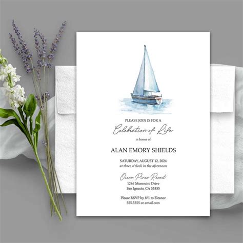 Sailboat Invitations Etsy