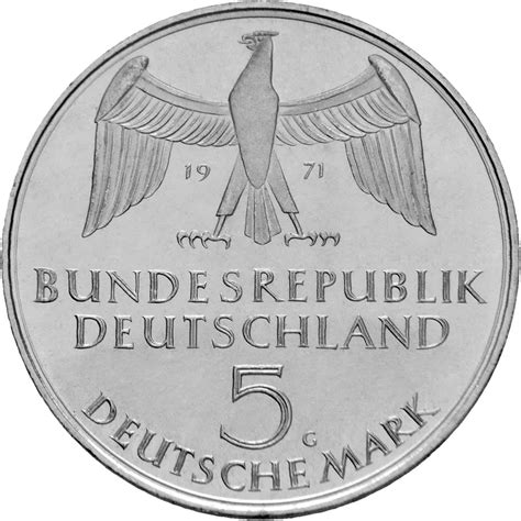 BRD 5 DM 1971 100 Jahre Reichsgründung in vz st J 409