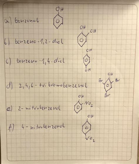 Narysuj wzory półstrukturalne fenoli o podanych nazwach zdj w