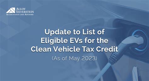 Update To List Of Eligible EVs Electric Vehicles For The Clean