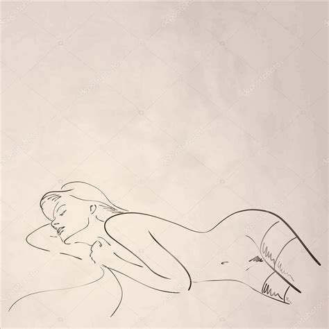 Hand Drawn Nude Woman On Old Textured Paper Stock Vector Vadimrysev 43221141