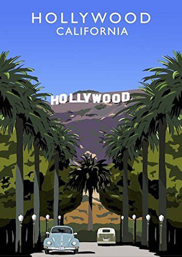 Hollywood California Art Print Day A3 Chequered Chicken