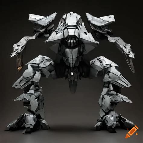 High Tech Stealth Fighter Armored Core Valkyrie Machine In A Fantasy