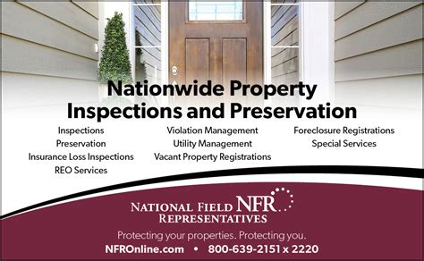 Property Preservation Mortgage Field Services Work With NFR