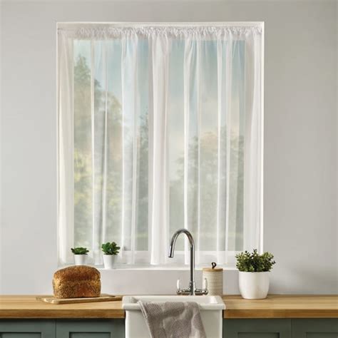 Plain Leaded Net Curtain Fabric | Dunelm