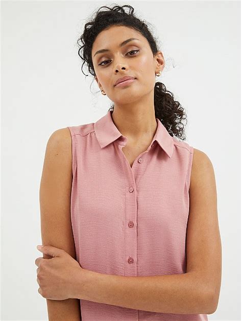 Pink Sleeveless Button Up Blouse Women George At Asda