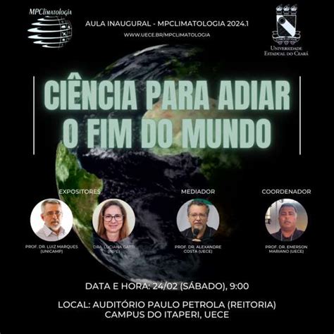 Aula inaugural do Mestrado em Climatologia será sobre Ciência para