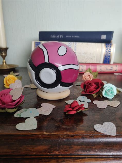 Pokeball Love Ball Hand Made Hand Painted Pokeball Replica Etsy