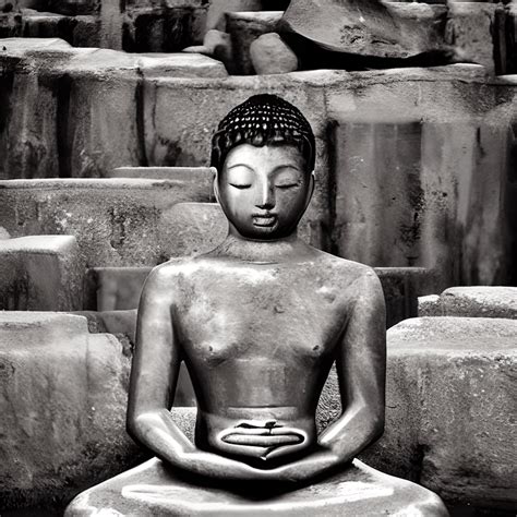 Black and White Meditation Graphic · Creative Fabrica