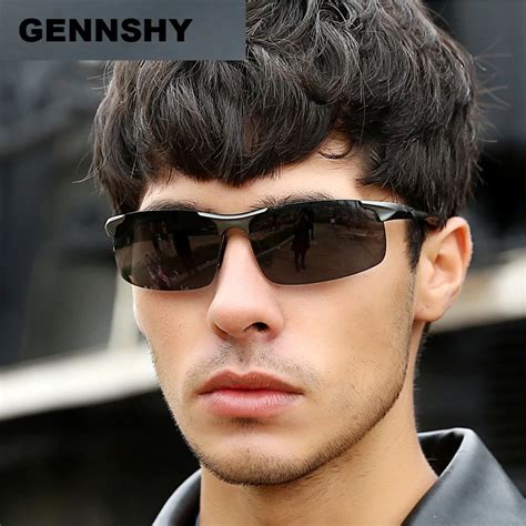 2018 Fashion Aluminium Magnesium Sunglasses Men Semi Rimless Sport