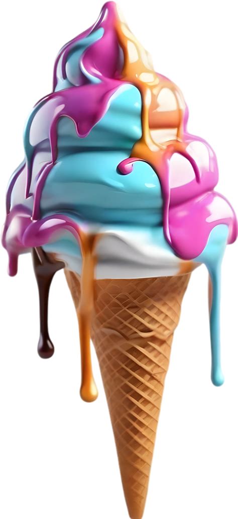 Picture Of Delicious Looking Melted Ice Cream Ai Generated 43273554 Png