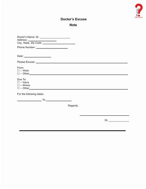 30 Print Out Fake Doctors Note Example Document Template