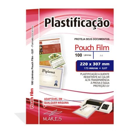 Kit 500 Plasticos Polaseal para Plastificação A4 220x307x0 07mm 175