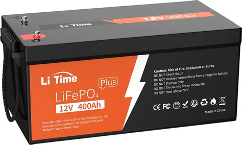 LiTime 12V 400Ah Lithium Battery 3200W Max Load Power LiFePO4 Battery