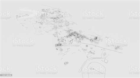 3d White City Model Outline 3d Illustration Stock Photo Download