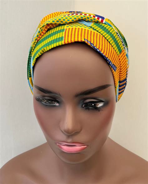 African Kente Head Wrap African Print Scarf Ankara Turban Etsy