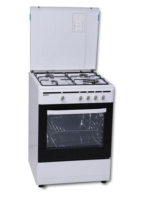 COCINA ROMMER 4 FUEGOS CON HORNO Y TAPA BUTANO BLANCA 60 Cm