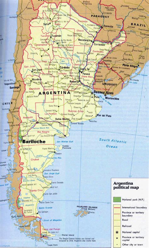 Detailed Political Map Of Argentina With National Parks Argentina