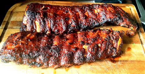 I Made Slow Cook Pork Ribs Spicy Dry Rub Overnight Bbq Sauce And Honey Glaze During Cooking