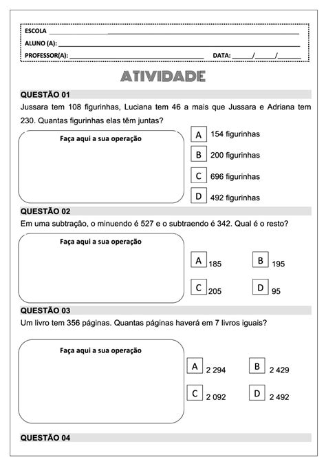 Atividades Propriedades Da Multiplicação 5o Ano Com Gabarito Roaredu