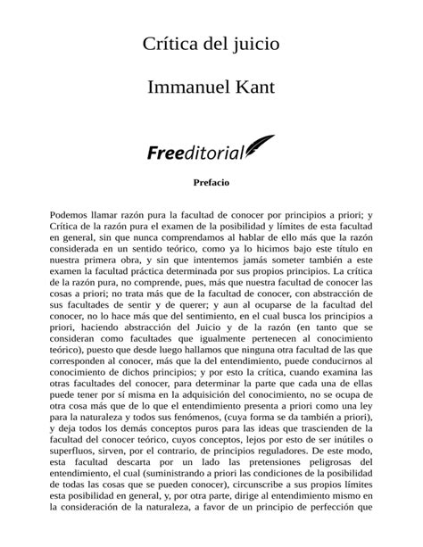 KANT Critica Del Juicio