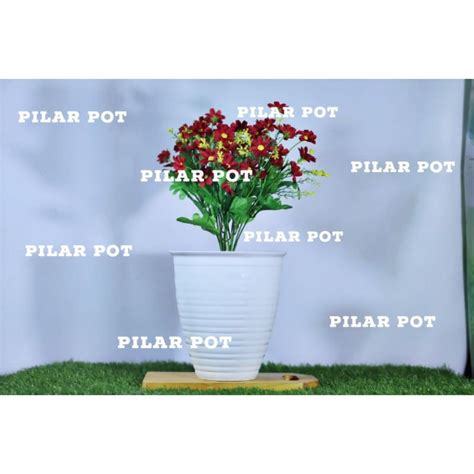 Jual Pot Bunga Tanaman Tawon Putih Tinggi 16 Cm Taiwan BEE 165T PUTIH