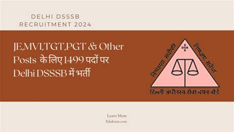 Delhi Dsssb Recruitment Je Mvi Tgt Pgt Other Posts Notification