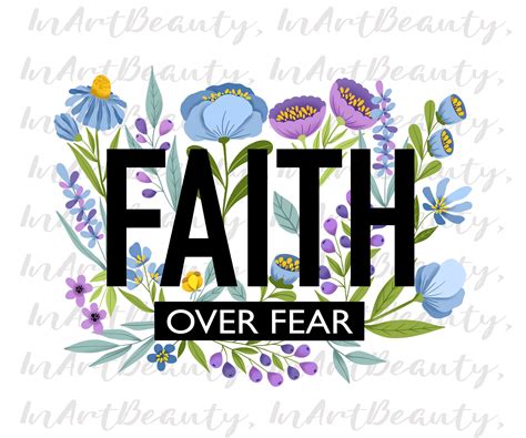 Christian Cards Flower Letters Faith Over Fear Sticker Paper