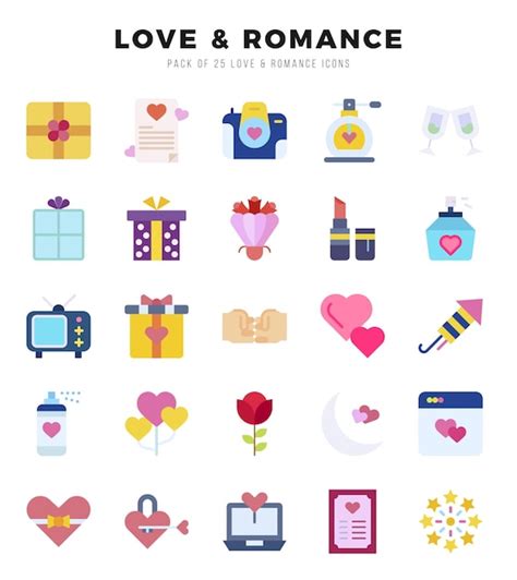 Premium Vector Love Romance Icons Set Vector Illustration