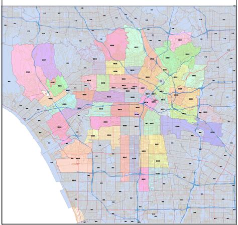 Los Angeles Zip Codes And Streets Map Your Vector Free Download Nude Photo Gallery