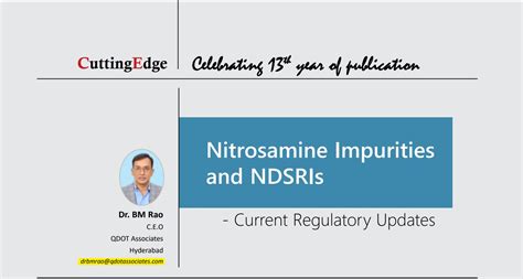 Nitrosamine Impurities And Ndsris Pharma Excipients