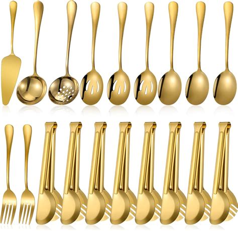 Amazon Tanlade 19 Pcs Stainless Steel Serving Utensils Set