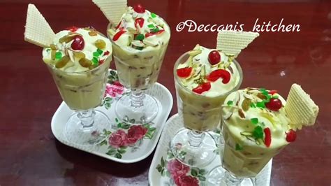 Custard Fruit Salad With Ice Cream Fruit Salad Recipe Youtube