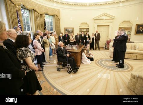 President George W Bush And Senator Ted Stevens Welcome World War Ii