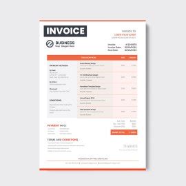 Simple Red Invoice Template Freepng